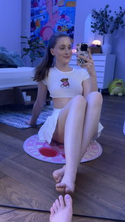 Video by Emily Belmont with the username @emilybelmontt, who is a star user,  June 25, 2024 at 2:17 PM. The post is about the topic Sexy Feet and the text says 'Maybe someone wants to 💦 on them?'