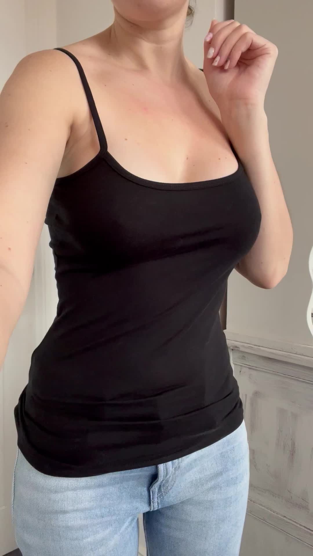 Video by Stacey Summers with the username @Stacesums, who is a star user,  April 13, 2024 at 11:18 PM. The post is about the topic Amateurs and the text says 'back in black #bigtits #faketits #bimbo'