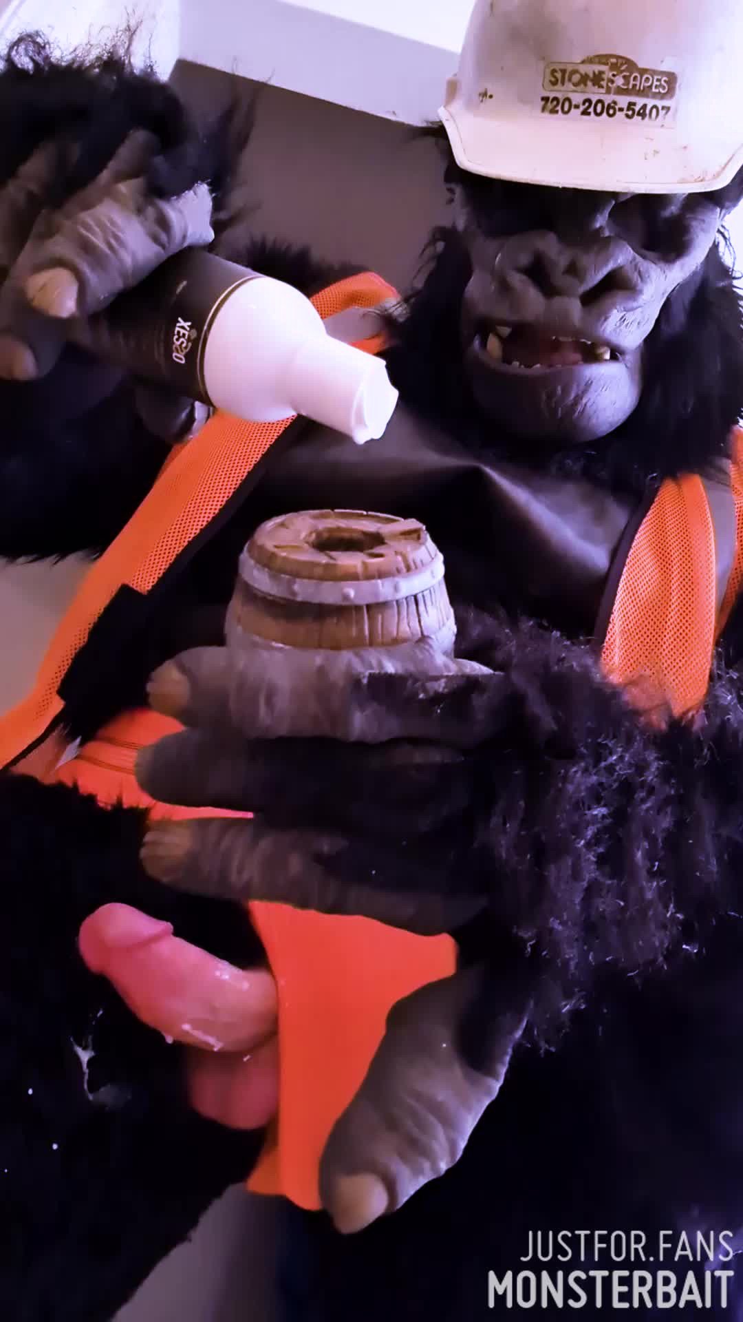 Video by Monsterbait with the username @Monsterbait, who is a star user,  March 28, 2024 at 3:42 PM. The post is about the topic GayExTumblr and the text says 'Gorilla shoots a monster load in hot barrel toy.🦍💦
10% off toys with code "monsterbait"
https://gorilla-machine.com/?afi=monsterbait

All full length videos & early releases of lots of mask content for subscribers on:..'