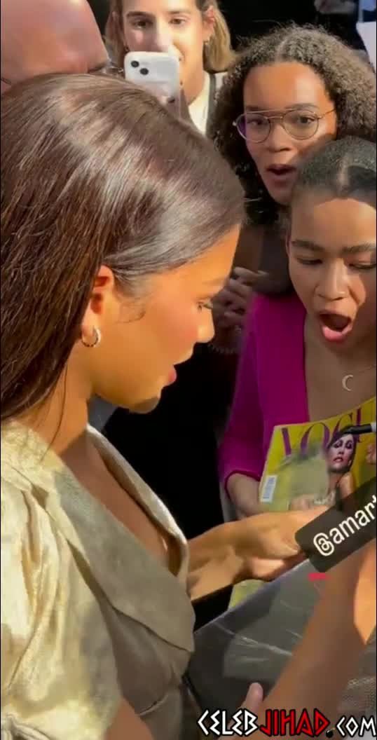 Video by Bar0nV0nCircle with the username @Bar0nV0nCircle,  April 10, 2024 at 2:50 AM. The post is about the topic Zendaya and the text says 'Nipple Slip At The 'Challengers' Premiere'