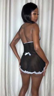 Video by Petite Ebony Naomi with the username @ebonynaomii, who is a star user,  October 6, 2024 at 5:09 PM. The post is about the topic Black Beauties and the text says 'I got distracted from cleaning 💗🤭'