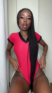 Video by Petite Ebony Naomi with the username @ebonynaomii, who is a star user,  October 18, 2024 at 8:28 PM. The post is about the topic Black Beauties and the text says 'I love this red bodysuit❤️'