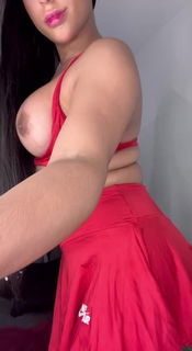 Video by Cassie Alpha with the username @insatiablecassie, who is a star user,  July 23, 2024 at 8:54 AM. The post is about the topic Amateurs and the text says 'Do you like my red outfit ?'