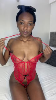 Shared Video by Ebony Crush Nailah with the username @ebonynailah, who is a star user,  July 23, 2024 at 10:45 PM. The post is about the topic Red Lingerie and Stockings