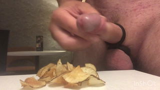 Video by Maxxxcum with the username @Maxxxcum, who is a verified user,  September 9, 2024 at 12:08 AM. The post is about the topic Cum on food and the text says 'Changing a quick snack into tasty one'