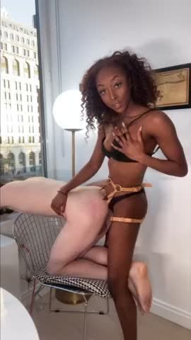 Video by Pegging is my thing with the username @SomesexstuffIlike,  March 6, 2021 at 5:40 AM. The post is about the topic Pegging with Passion and the text says '#ebony #strapon #pegging'