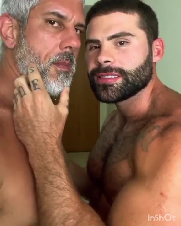 Video by Nickplus33 with the username @Nickplus33, who is a verified user,  October 30, 2023 at 1:35 PM and the text says '#hotvid #kissing #beard #hairy #tanned #dilf #daddy'