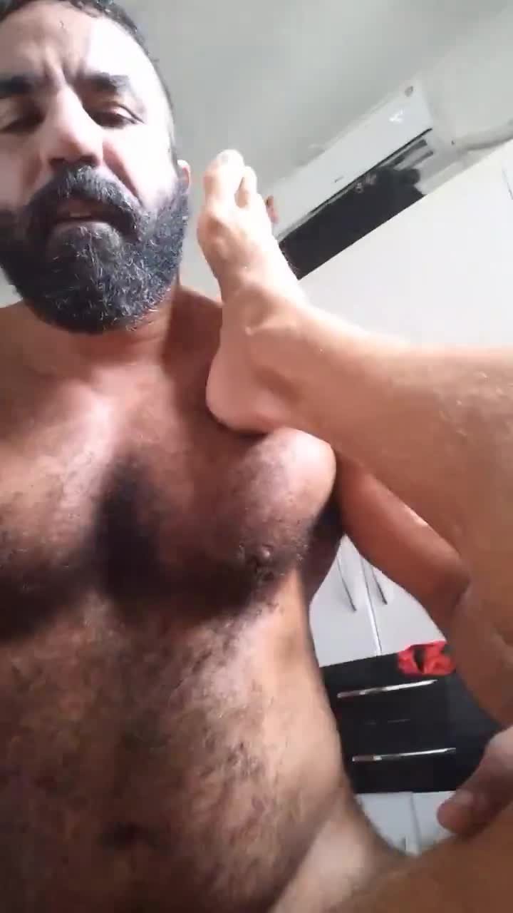 Video by Nickplus33 with the username @Nickplus33, who is a verified user,  February 19, 2024 at 3:04 AM and the text says '#hotvid #daddy #beard #hairy #beefy #fuckfun #anal'