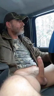 Video by Nickplus33 with the username @Nickplus33, who is a verified user,  March 2, 2024 at 5:08 AM and the text says '#car #cruising #granddaddy #beard #toned #hung #longdick #bator #trimmed  #caps'