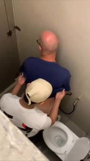 Video by Nickplus33 with the username @Nickplus33, who is a verified user,  March 6, 2024 at 4:15 AM and the text says '#bald #stall #wc #cruising #specks #caps #doggy #anal #fuckfun #dilf'