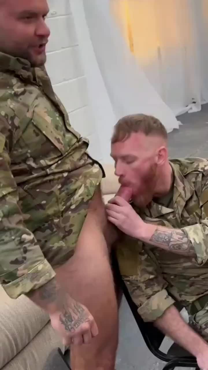 Video by Nickplus33 with the username @Nickplus33, who is a verified user,  March 9, 2024 at 4:06 AM and the text says '#cocksucking #hotvid #ginger #beard #dilf #hung #facefuck #uniform'