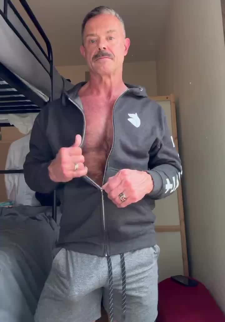 Video by Nickplus33 with the username @Nickplus33, who is a verified user,  April 19, 2024 at 1:55 AM and the text says '#granddaddy #ReeseScott #obsession #muscled #daddy #hairy #hung #band #massivecock #reveal #stache #thickdick #longdick'
