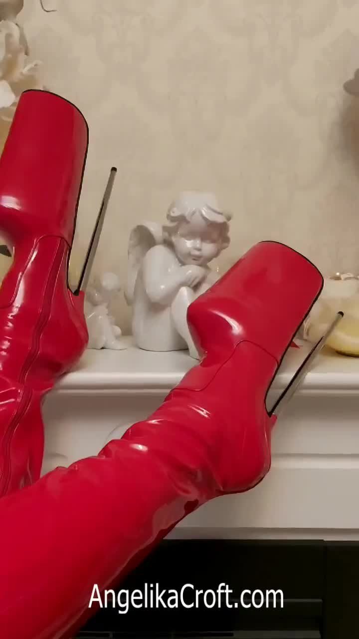 Video by LatexAngel with the username @LatexAngel, who is a star user,  May 3, 2024 at 12:21 PM. The post is about the topic Sexy Boots and the text says 'Boots lovers on latexcamera, come get me! 😜

#boots #redboots #PVCboots #redPVCboots #fetish #AngelikaCroft #latexcamera'