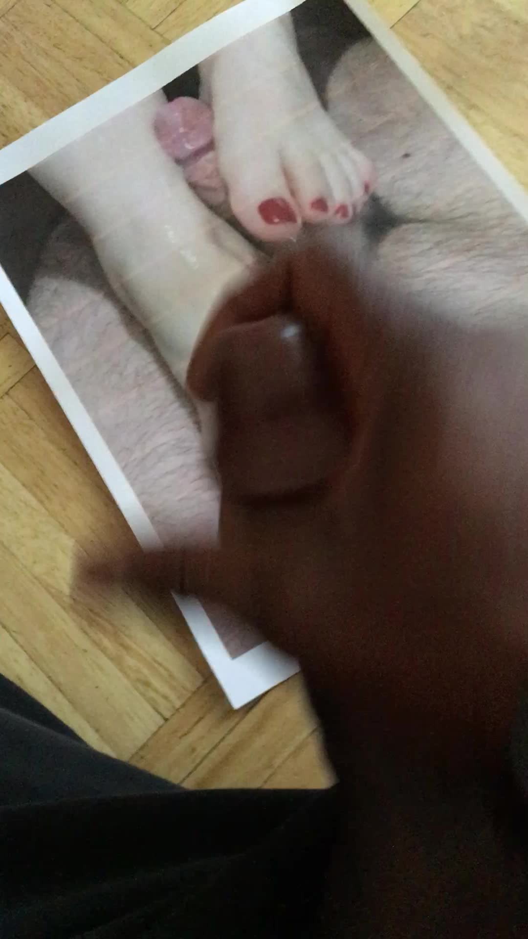 Video by Love Jackie's Feet with the username @lovejackiesfeet,  December 11, 2023 at 4:02 AM. The post is about the topic Cumshot and the text says 'Providing Some Organic Lube for the Action'