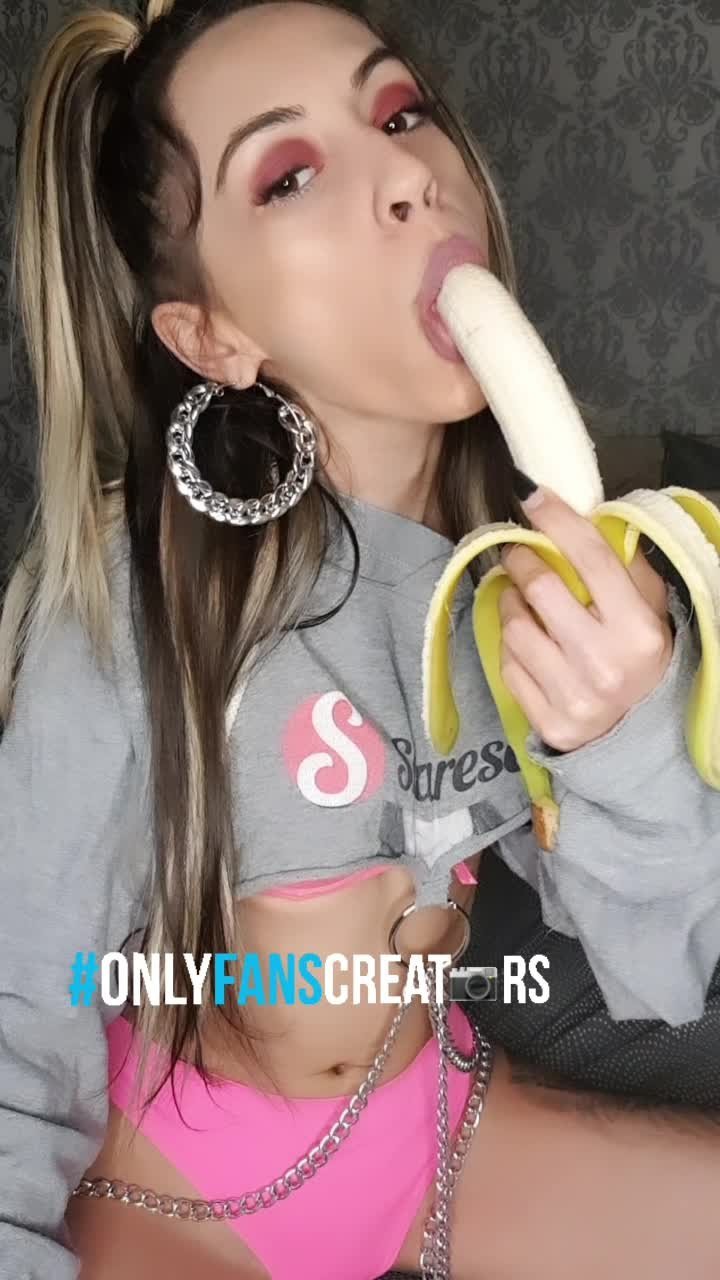 Video by CandieCross with the username @CandieCross, who is a star user,  March 6, 2021 at 3:10 PM and the text says 'Do you have a Banana for me ?  ❤🔥🙈😈👉 https://onlyfans.com/candiecrossxxx  #bj #sexy #eat #fetish'