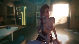 Video by sfmcompile with the username @sfmcompile, who is a brand user,  January 18, 2021 at 10:35 AM. The post is about the topic Hentai and the text says 'Judy giving a handjob #judyalvarez #cyberpunk2077 #hentai #rule34 #handjob'