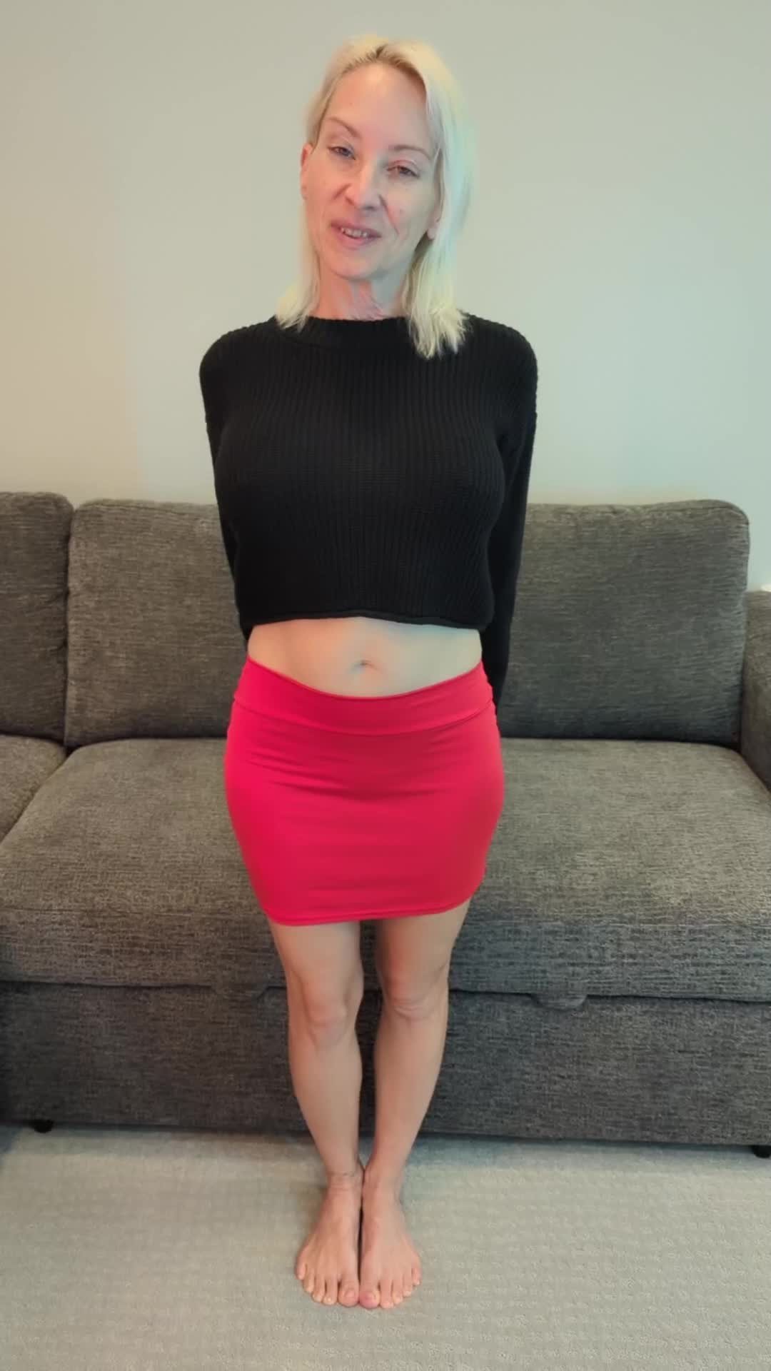 Video by SexWithMilfStella with the username @SexWithMilfStella, who is a star user,  April 15, 2024 at 4:00 PM. The post is about the topic Awesome Milfs and the text says 'Short Skirt Short Sweater Annoying Neighbor Cosplay Girl'