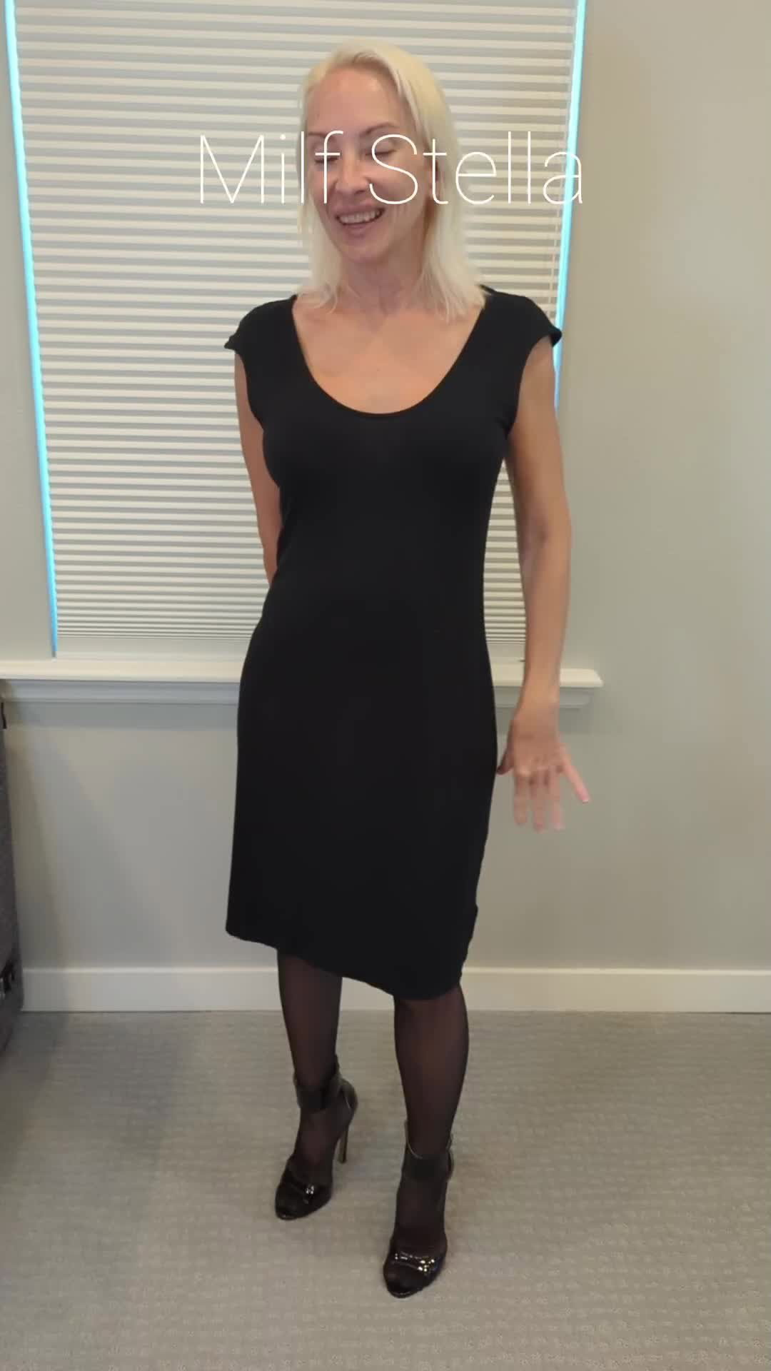 Video by SexWithMilfStella with the username @SexWithMilfStella, who is a star user,  May 23, 2024 at 6:00 PM. The post is about the topic Awesome Milfs and the text says 'Seemingly Innocent in this black dress..'