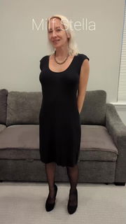 Video by SexWithMilfStella with the username @SexWithMilfStella, who is a star user,  September 14, 2024 at 7:00 PM. The post is about the topic Awesome Milfs and the text says 'Stella in a Black Dress, with Black Heels &amp; Stockings'