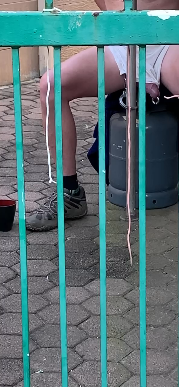 Video by undefined with the username @undefined,  June 8, 2020 at 8:27 AM. The post is about the topic Masters and slaves and the text says 'I've locked hos cock to a post while a friend was visiting me. The desperation of trying to cover his cock was amusing and entertaining!'