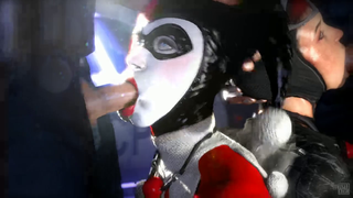 Video by netcosplay with the username @netcosplay,  July 4, 2020 at 2:03 PM. The post is about the topic Hentai and the text says 'Harley Quinn and Catwoman treat men in uniform to a party #catwoman #harleyquinn #hentai #rule34 #oral #batman #blowjob

Come to my site to see more!'