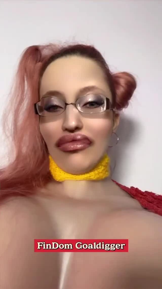Video by FinDom Goaldigger with the username @findomgoaldigger, who is a star user,  February 23, 2023 at 5:51 PM and the text says 'Kiss My Lips. You want to kiss my lips. Don't you? It is ok. It is gonna BE OK! You want to kiss my lips. I see the way you look at my face, at my eyes, and my lips!  #findom #financialdomination #paypig #goddessworship #moneyslave #loveaddiction..'
