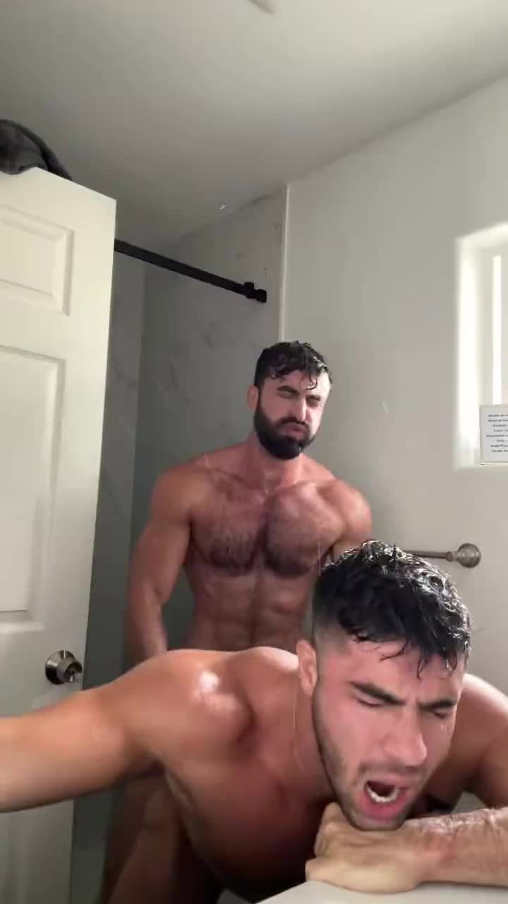 Video by Sir Maci with the username @SirMaci,  June 5, 2023 at 11:43 AM. The post is about the topic Rough gay fucking and the text says 'Two After Shower
Visszavágó zuhany után'