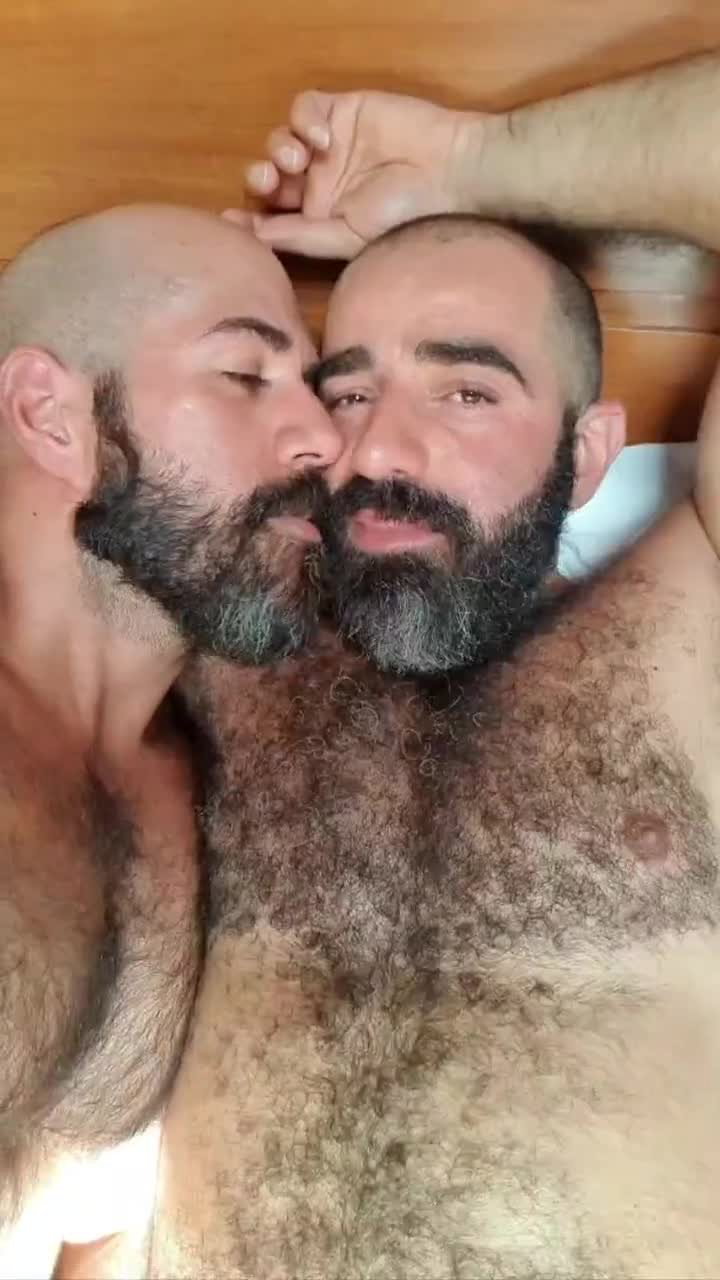 Video by Sir Maci with the username @SirMaci,  May 27, 2024 at 1:08 PM. The post is about the topic Gay kiss and the text says 'Hairy Bears Kissing
Szőrös medvék smárolnak
by casaldeursosrp at the tweeting site'