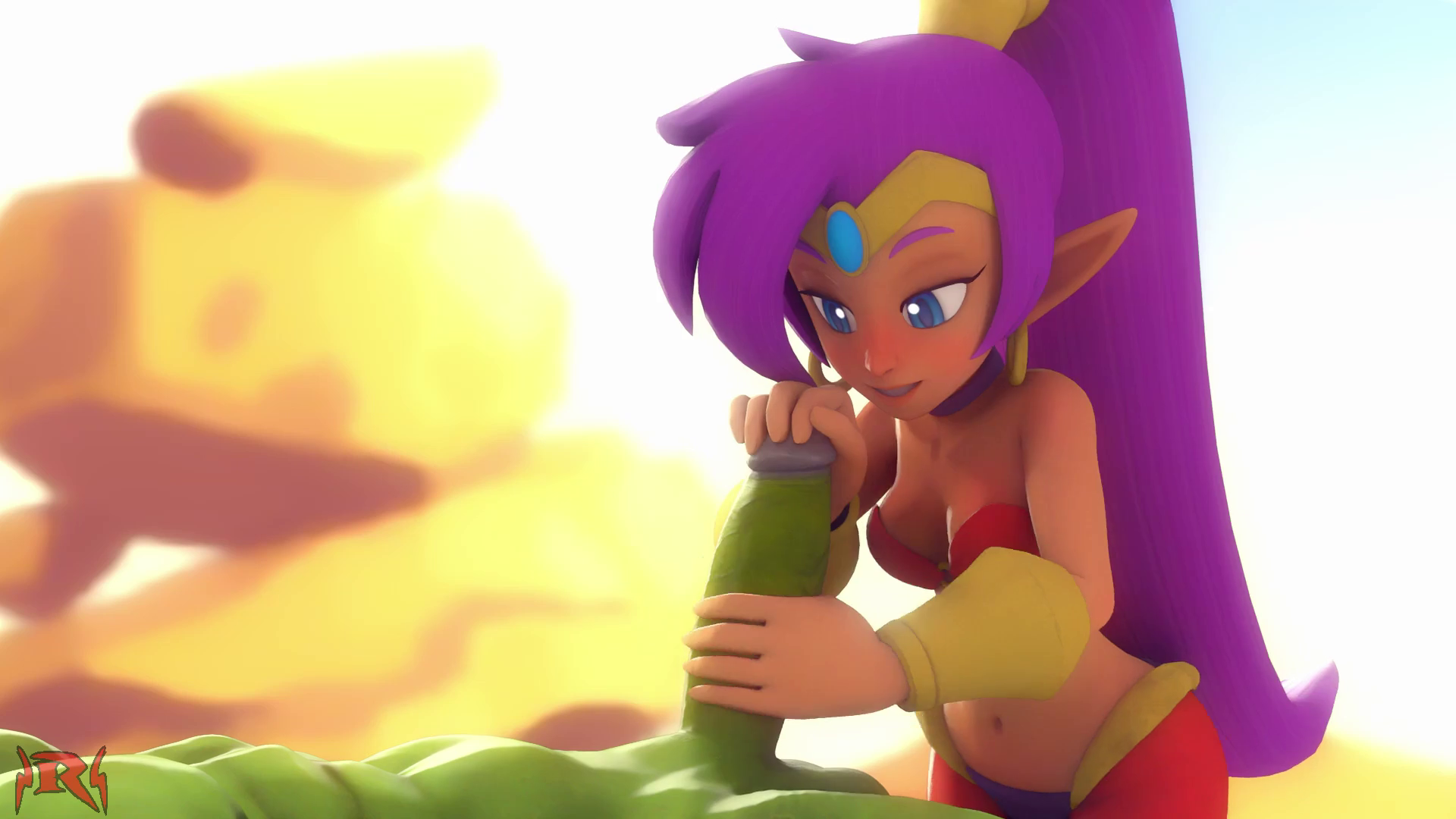 Video by Rexx with the username @rexxworld, who is a verified user,  August 13, 2020 at 7:50 PM. The post is about the topic 3D Animation Gaming and the text says '[SOUND] (Shantae) Rubbing the Wrong Thing.  Sound a little goofy but was when I started doing sound as a norm.
#3D #Shantae #Half-Genie #Orc #Handjob
Like what I do? Funding links in my profile, or just send some Flame'