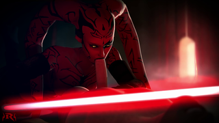 Video by Rexx with the username @rexxworld, who is a verified user,  August 18, 2020 at 9:59 PM. The post is about the topic 3D Porn and the text says '[SOUND] (Star Wars) Darth Talon
#3D #StarWars #Talon #Blowjob
Like what I do? Funding links in my profile, or just send some Flame'