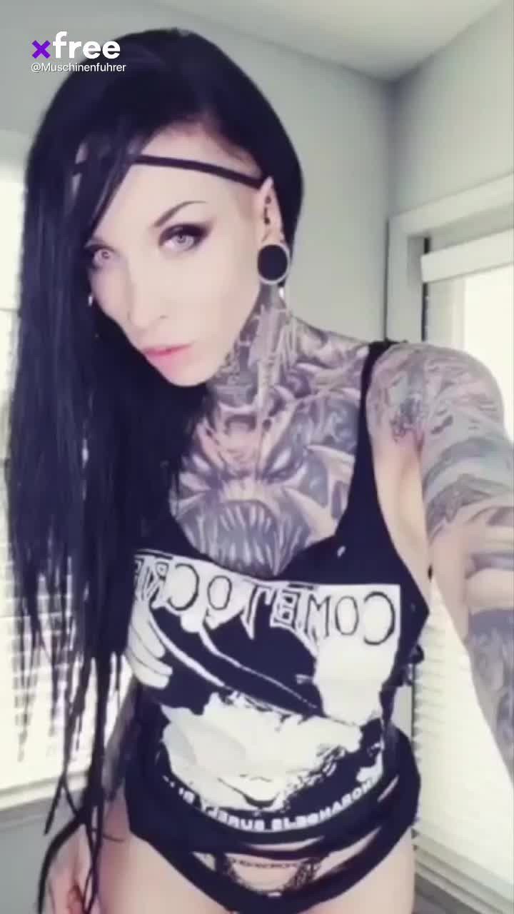 Shared Video by pitbulltim75 with the username @pitbulltim75,  April 9, 2024 at 1:31 PM. The post is about the topic Goth Girls and the text says 'razor candi'