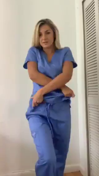 Video by undefined with the username @undefined,  October 13, 2020 at 3:10 AM. The post is about the topic NewGirls and the text says 'Blonde nurse striptease - WifeyWhisperer'