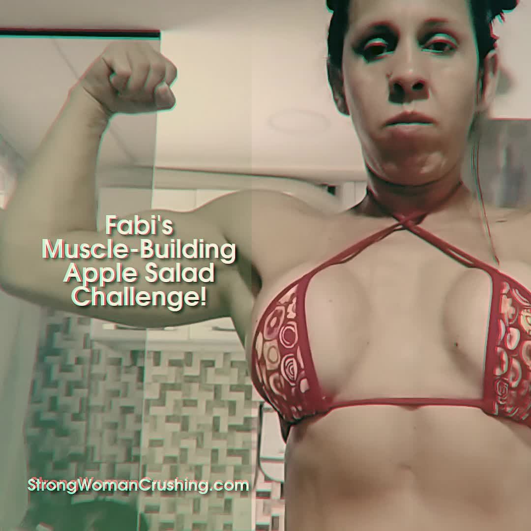 Watch the Video by MusclegirlStrength with the username @MusclegirlStrength, who is a brand user, posted on March 9, 2024 and the text says 'Fabi's Muscle-Building Apple Salad Challenge!
Full Video: fbbstrength.com

Explore the world of powerful female bodybuilders showcasing their incredible strength and muscles - from flexing to lifting cars and crushing objects. Join us now!..'
