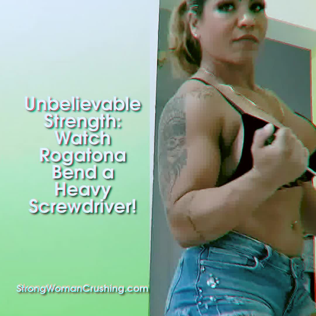 Watch the Video by MusclegirlStrength with the username @MusclegirlStrength, who is a brand user, posted on March 11, 2024 and the text says 'Unbelievable Strength: Watch Rogatona Bend a Heavy Screwdriver!
Full Video: fbbstrength.com

Explore the world of powerful female bodybuilders showcasing their strength and sensuality through jaw-dropping feats of bending metal, lifting cars, and..'