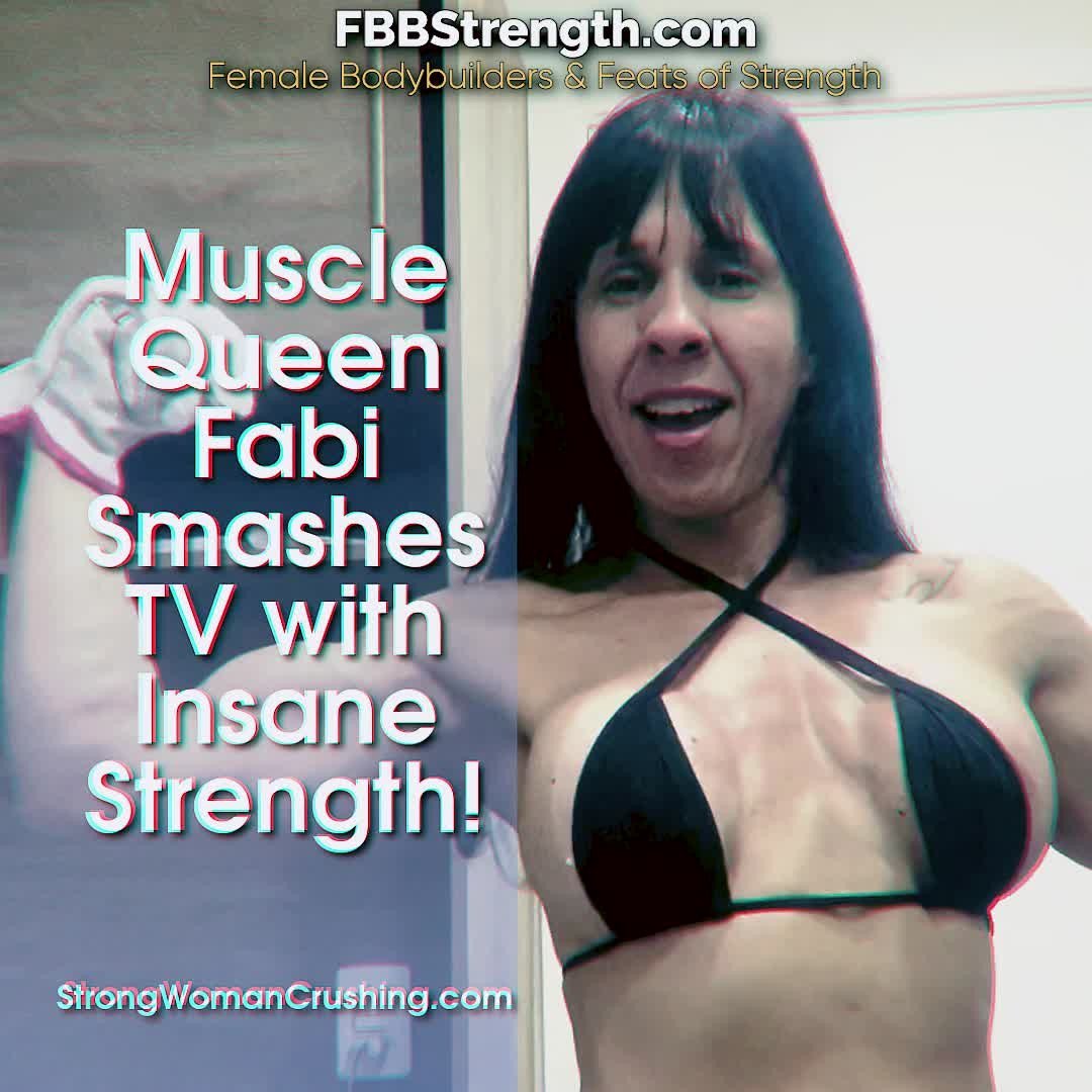 Video by MusclegirlStrength with the username @MusclegirlStrength, who is a brand user,  March 25, 2024 at 9:22 PM and the text says 'Muscle Queen Fabi Smashes TV with Insane Strength!
Full Video: fbbstrength.com

Embrace the power and beauty of muscular women - watch them crush, flex, and dominate at our site!

#musclegirl #musclegirllove #femalemuscle #femalemuscles..'