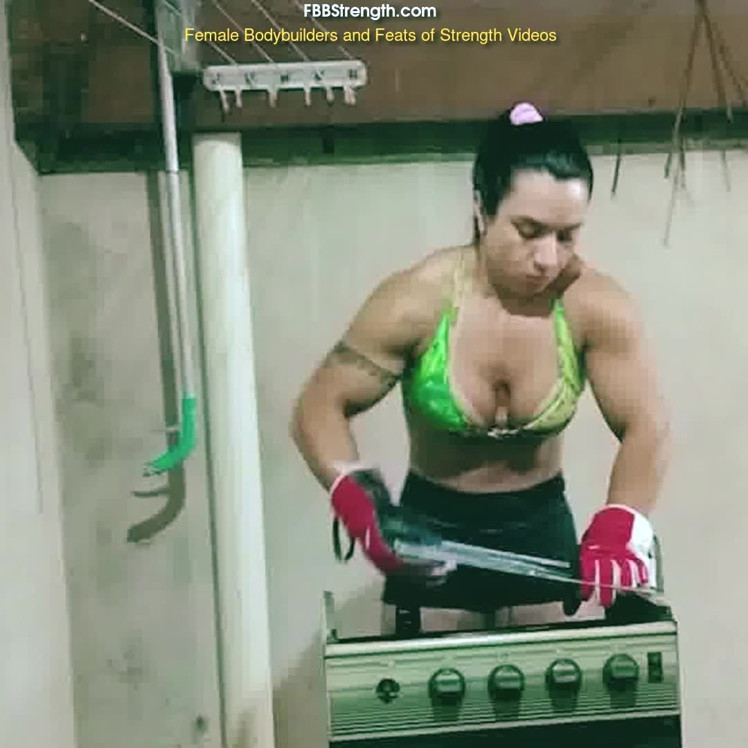 Video by MusclegirlStrength with the username @MusclegirlStrength, who is a brand user,  April 1, 2024 at 11:30 AM and the text says 'Muscle Madness: Karla Crushes Metal Stove with Insane Strength!: fbbstrength.com

#musclegirl #musclegirllove #femalemuscle #femalemuscles #featsofstrength #MuscleCrushMonday #StrengthandSizzle #PowerfulPulse'