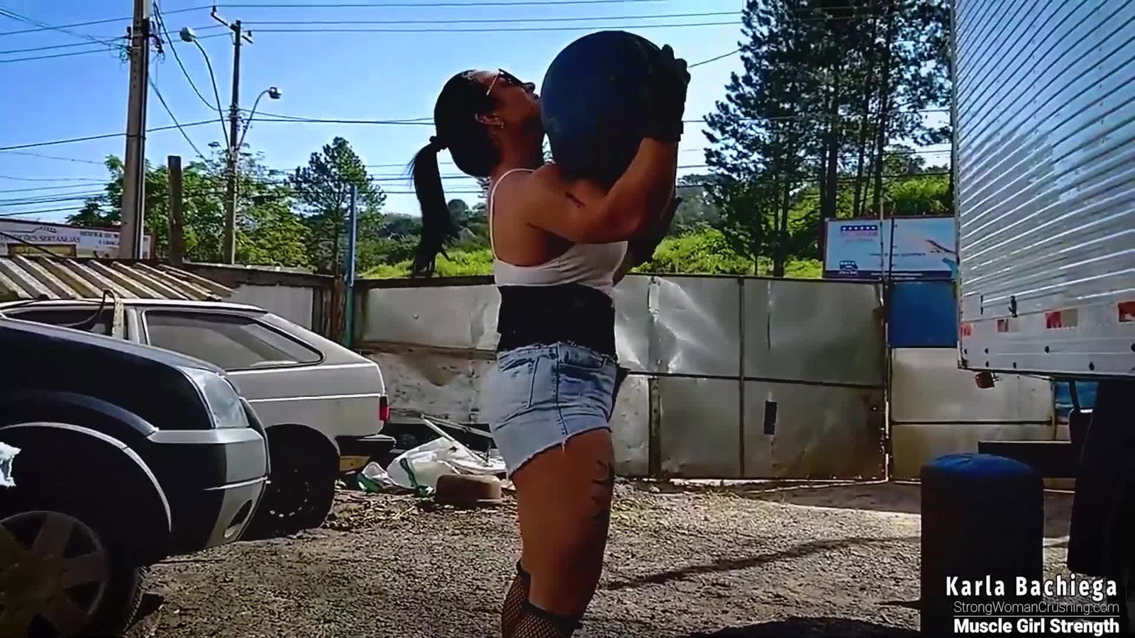 Video by MusclegirlStrength with the username @MusclegirlStrength, who is a brand user,  April 11, 2024 at 2:11 PM and the text says 'Karla Crushes Cars: Muscle Babe Lifts Heavy Scrapyard Challenge!: StrongWomanCrushing.com

#musclegirl #musclegirllove #femalemuscle #femalemuscles #featsofstrength #MusclesAndMotors #PowerliftingQueens #IronAndEngines'