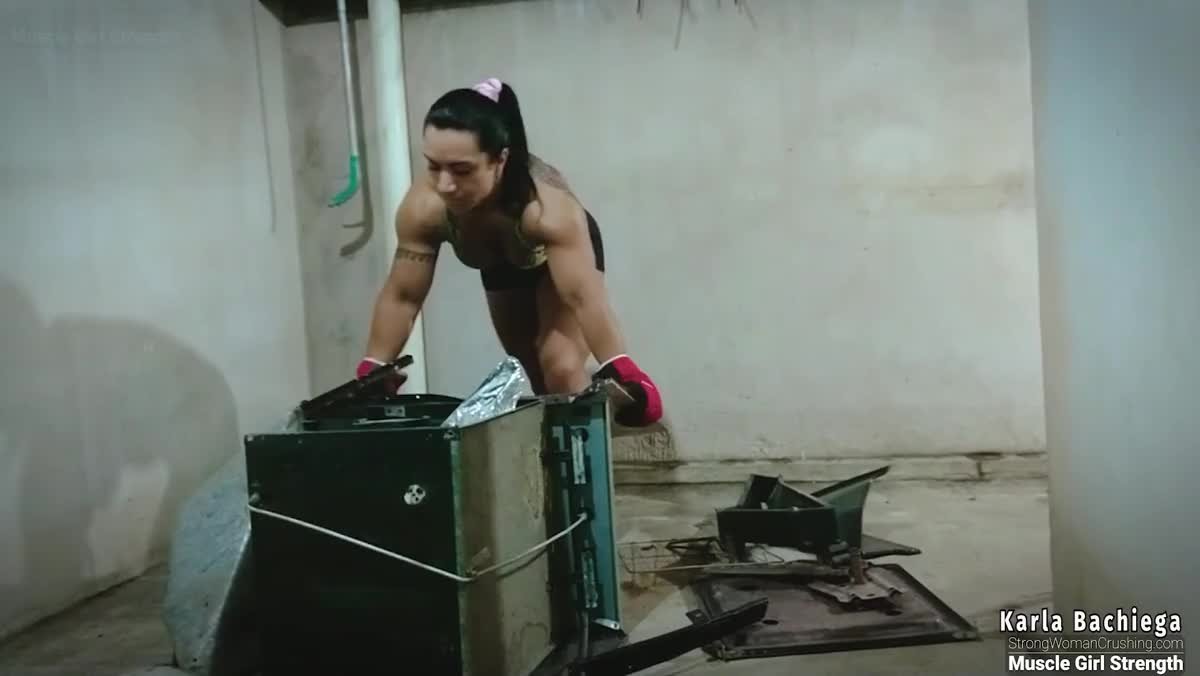 Video by MusclegirlStrength with the username @MusclegirlStrength, who is a brand user,  May 13, 2024 at 7:12 PM and the text says 'Karla the Muscle Queen Crushes a Metal Stove with Power!: https://www.strongwomancrushing.com/

#musclegirl #musclegirllove #femalemuscle #femalemuscles #featsofstrength #MuscleRevolution #EmpoweredPhysique #StrengthUnleashed'
