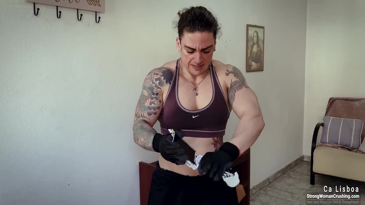 Video by MusclegirlStrength with the username @MusclegirlStrength, who is a brand user,  May 16, 2024 at 11:02 PM and the text says 'Muscular Goddess Crushes PSP with Raw Power! 💪🔥: https://www.strongwomancrushing.com/2022/12/07/ca-lisboa-enjoys-using-her-muscles-to-destroy-your-psp/

#musclegirl #musclegirllove #femalemuscle #femalemuscles #featsofstrength #MuscleGameQueens..'