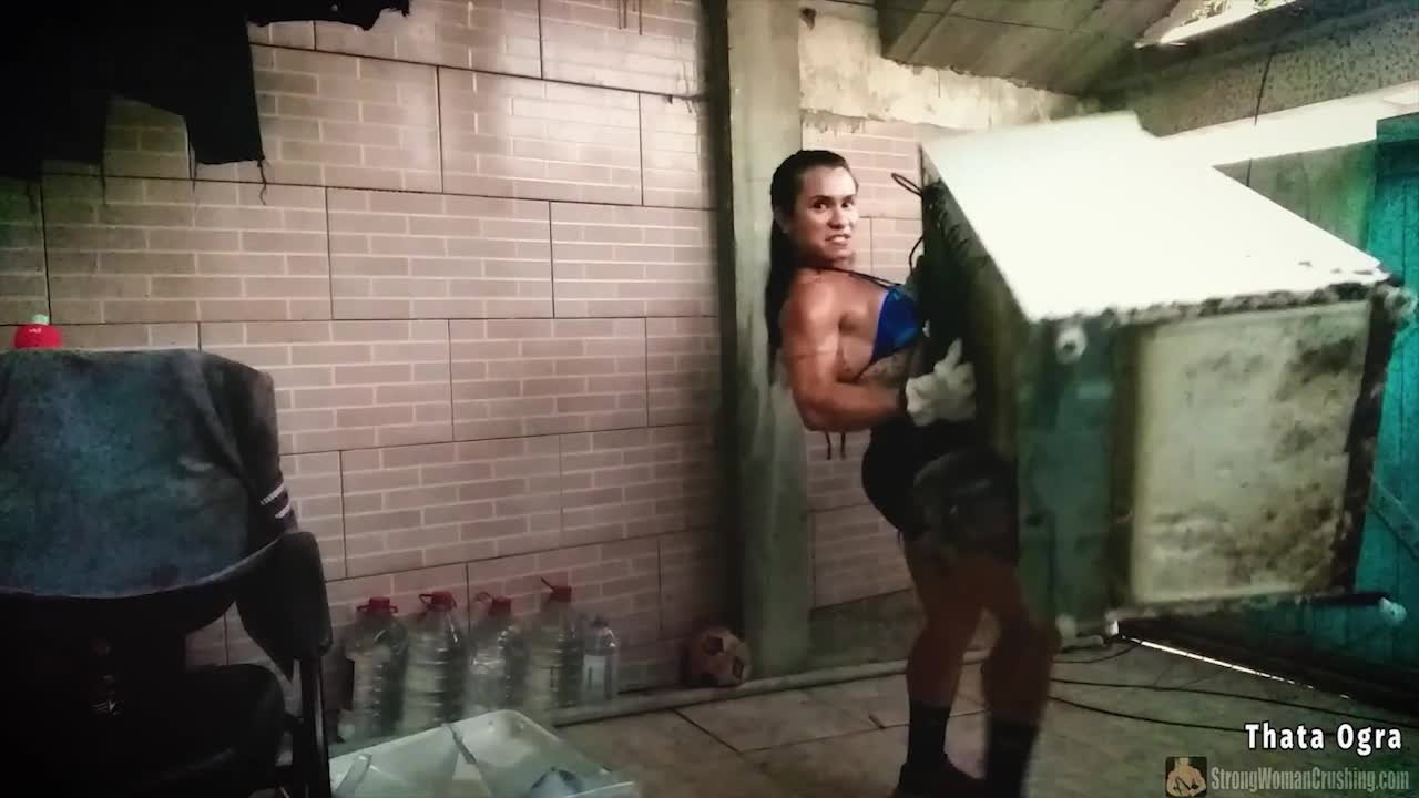 Video by MusclegirlStrength with the username @MusclegirlStrength, who is a brand user,  May 25, 2024 at 3:28 PM and the text says 'Muscle Power Unleashed: Thata Ogra Smashes Refrigerator!:
https://www.strongwomancrushing.com/2020/07/29/thata-ogra-curling-and-destroying-a-refrigerator/

Thata Ogra is made of pure muscle and strength, o cannot believe how strong and muscular our..'