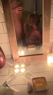 Video by Canuckcouple with the username @Canuckcouple, who is a verified user,  January 18, 2021 at 1:11 AM. The post is about the topic Real Couples and the text says 'candlight bathroom fun 😈'