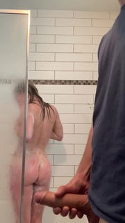 Video by Canuckcouple with the username @Canuckcouple, who is a verified user,  May 27, 2021 at 3:54 PM. The post is about the topic Real Couples and the text says 'he loves watching me in the shower 💦😈'