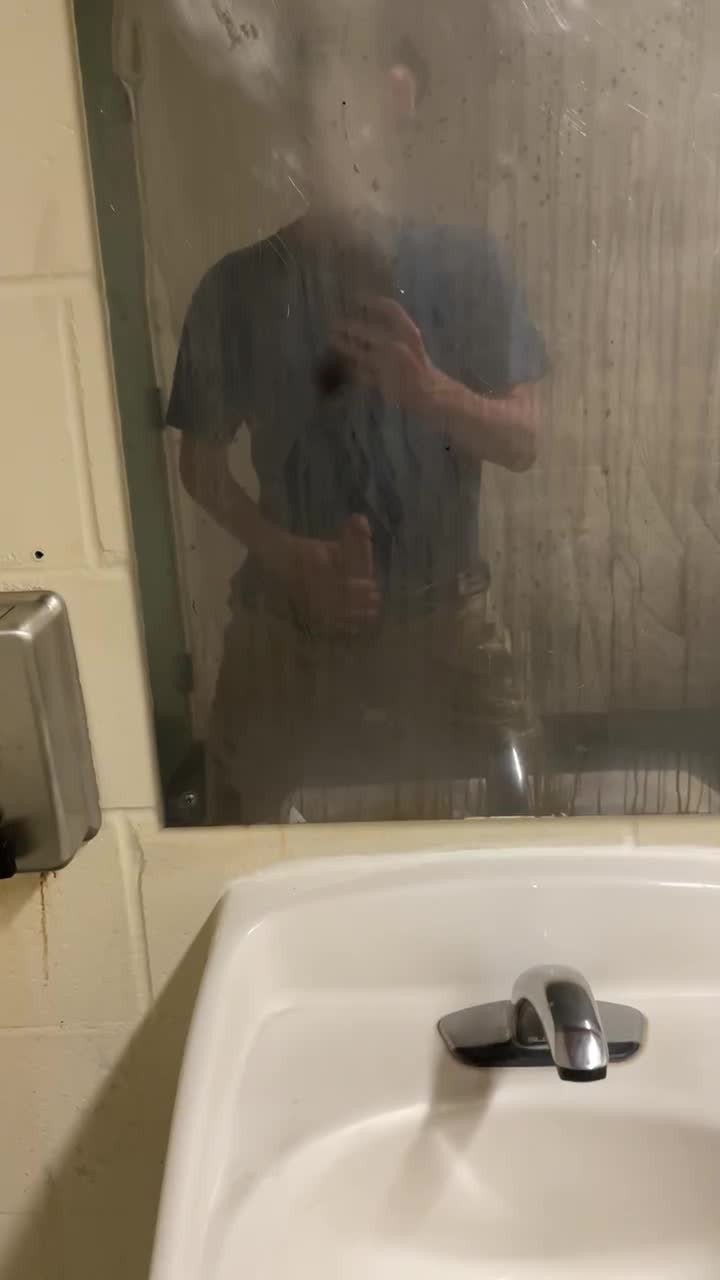 Video by GunnerJackson with the username @GunnerJackson, who is a verified user,  August 19, 2022 at 9:42 PM. The post is about the topic Cocks in public and the text says 'I can't be the only fucker thats jerked off in this public bathroom'