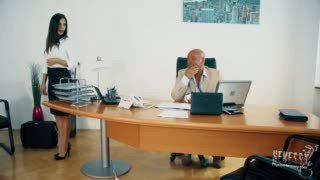 Shared Video by FuckTube4K with the username @fucktube4k,  February 25, 2021 at 8:19 PM and the text says 'It isn't harrasment if I orgasm because of the cock #officeslut'
