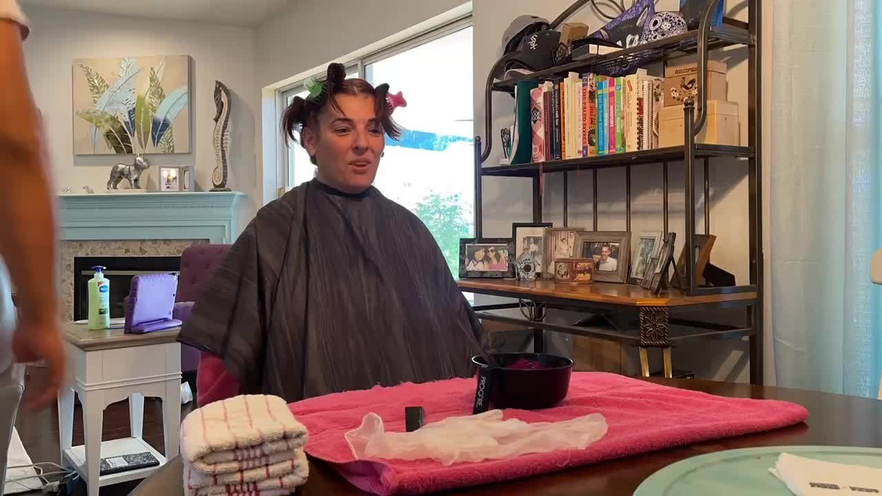 Video by PeacockCouple with the username @PeacockCouple, who is a star user,  July 8, 2022 at 1:43 PM. The post is about the topic PeacockCouple and the text says 'Everyone says he’s a lucky man…but does your husband do your hair color for free? 🤷🏻‍♀️💅👌😘

Hair color ✅ @XLGirls 👸'