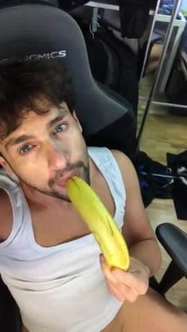 Video by danyboynude with the username @danyboynude,  April 30, 2024 at 8:42 AM. The post is about the topic GayTumblr and the text says 'deepthroat banana'