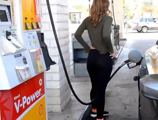 Video by Glumac09 with the username @Glumac09,  July 25, 2022 at 4:33 AM. The post is about the topic Naked in public and the text says 'What a delicious ass at a gas station🤤🔥🔥👅👅'