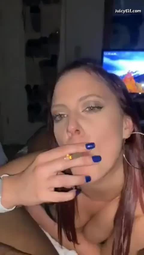 Shared Video by Taki76 with the username @Taki76,  December 13, 2023 at 8:33 AM. The post is about the topic blowjob and the text says '🔥🔥deepthroat dont choke while blowin smoke.....DAYYUUUMMM'