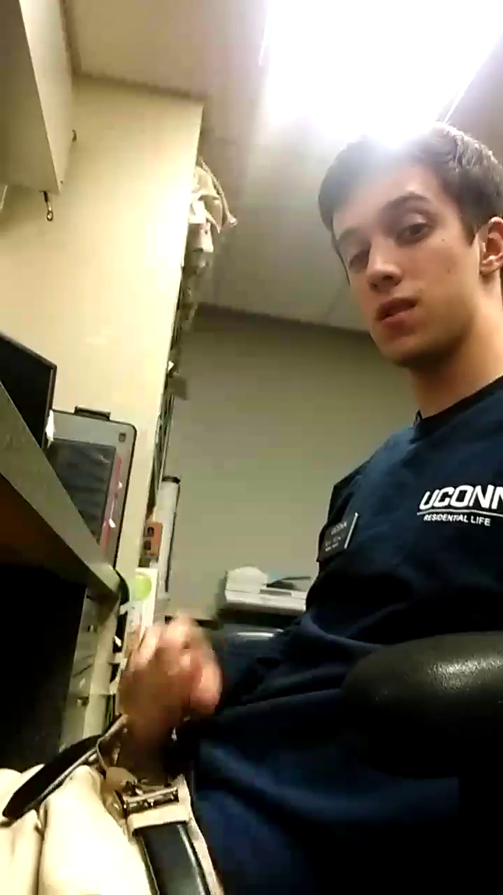 Video by Nastyfistpig32 with the username @Nastyfistpig32,  December 24, 2018 at 9:16 PM. The post is about the topic Public Boys and the text says 'college student jerking off at work'
