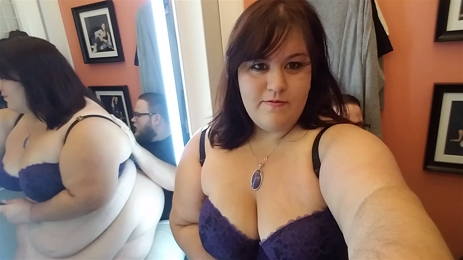 Video by Papabearskingdom with the username @Papabearskingdom, who is a verified user,  December 14, 2018 at 2:50 PM. The post is about the topic BBW and the text says 'Riding his cock in the dressing room'